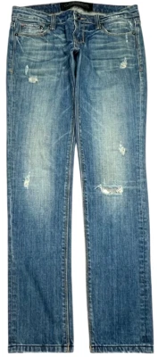 Jeans feminino Cult Of Individuality 30X31 magro rasgado desgastado (marcado tamanho 28) - Imagem 1 de 4