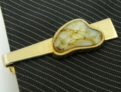 Barra de clip de corbata de vidrio artístico vintage Anson Foto 1 de 4