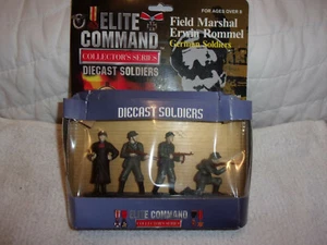 ELITE COMMAND FIELD MARESCIALLO ERWIN ROMMEL CON SOLDATI TEDESCHI PRESSOFUSI SCATOLA BLU GIOCATTOLI - Foto 1 di 6