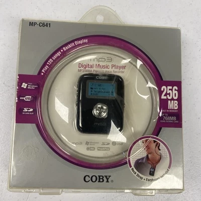 Coby 256 MB MP3 Digital Music Player Black Backlit SD Card Slot MP-C641 - Image 1 of 4