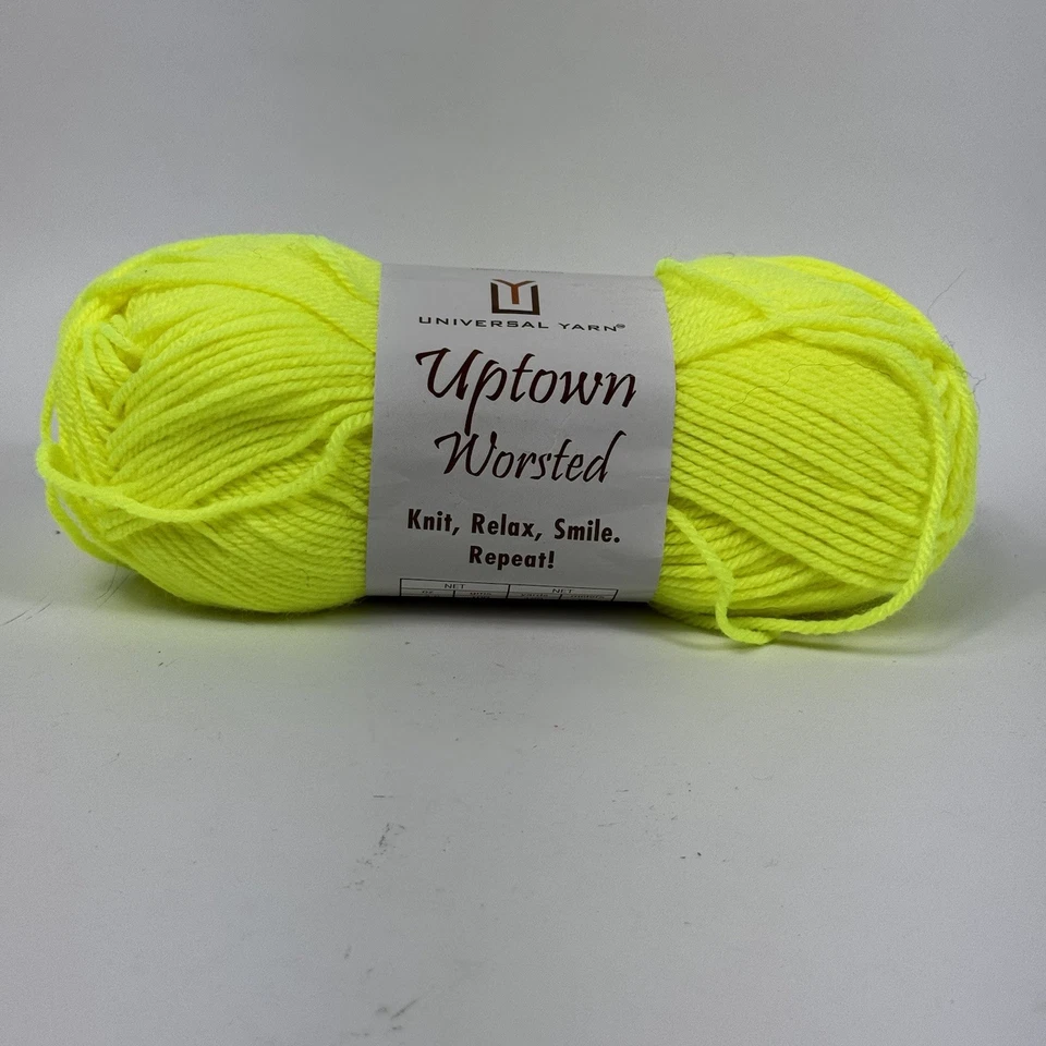 Universal Yarn Uptown Worsted Neon Yellow 337 Acrylic 180 yds Knitting Crochet - Image 1 of 4