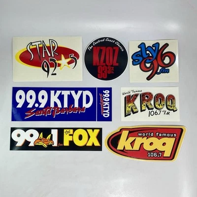 Vintage FM Radio Station Sticker Lot Including 106.7 KROQ with Foo Fighters Ad - Image 1 of 4