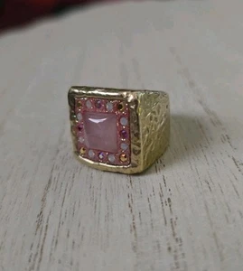 Orit Schatzman OS O.S 18k Yellow Gold/Sterling silver Electroform Pink Ring QVC - Picture 1 of 10
