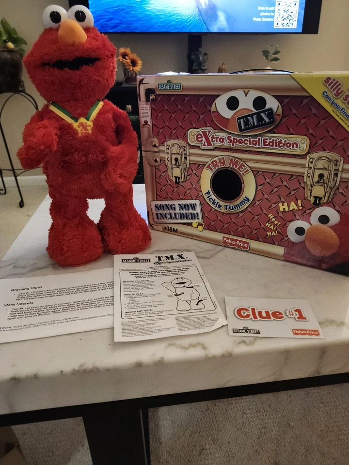 Tickle Me Elmo TMX Edición Extra Especial Plaza Sésamo 2007 Probado Funcionando De Colección Foto 1 de 4
