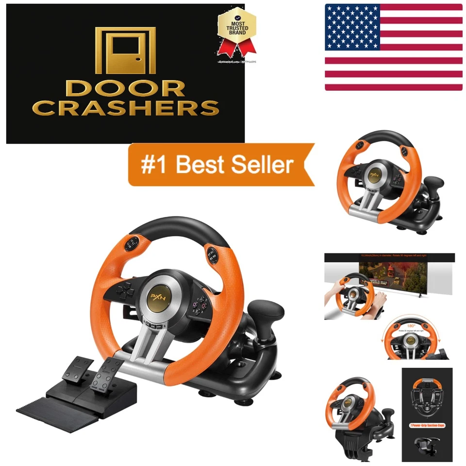 PXN V3II PC Racing Wheel YF2009 USB Car Race Game Steering Wheel with Pedals ...