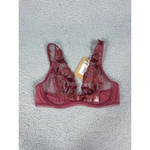 Maison Lejaby Womens Size 32C Sin Triangle Underwire Rose Lace Bra NWT - Picture 1 of 6