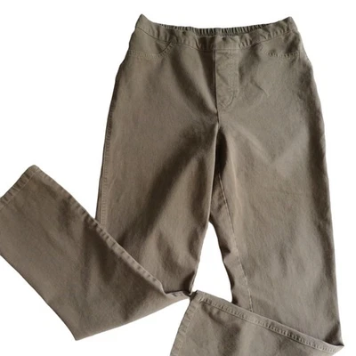 Pantalones Isaac Mizrahi Live para mujer de pierna recta talla 6 cintura elástica algodón elástico Foto 1 de 4