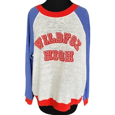 Wildfox red and white pullover vintage collegiate varsity sweater size medium - Image 1 of 4
