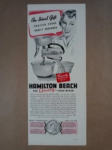 1940s HAMILTON BEACH Quality Kitchen Food Mixer Modern Vintage Poster Print Ad - Picture 1 of 1