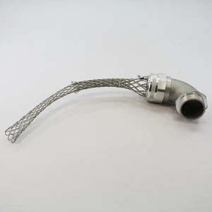 Deluxe Strain Relief Wire Mesh Cord Grip 2" NPT 90 Degree Male DC6001562-90 - Picture 1 of 7