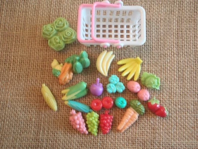 Barbie Mattel Casa de Muñecas Diorama Muñeca Comestibles Frutas Comida Cocina Lote D70 Foto 1 de 4