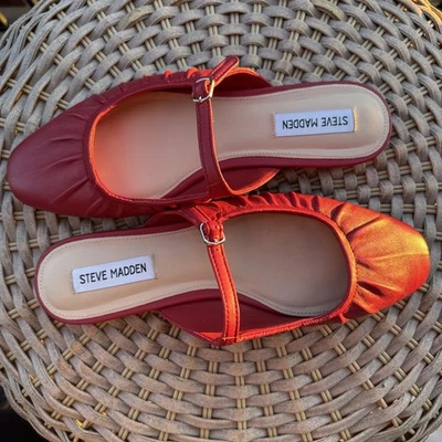 Steve Madden Gisele Mary Jane Mule (Mujeres) 9 M Rojo Deslizable Sin Cordones Usado 2X!! Foto 1 de 4