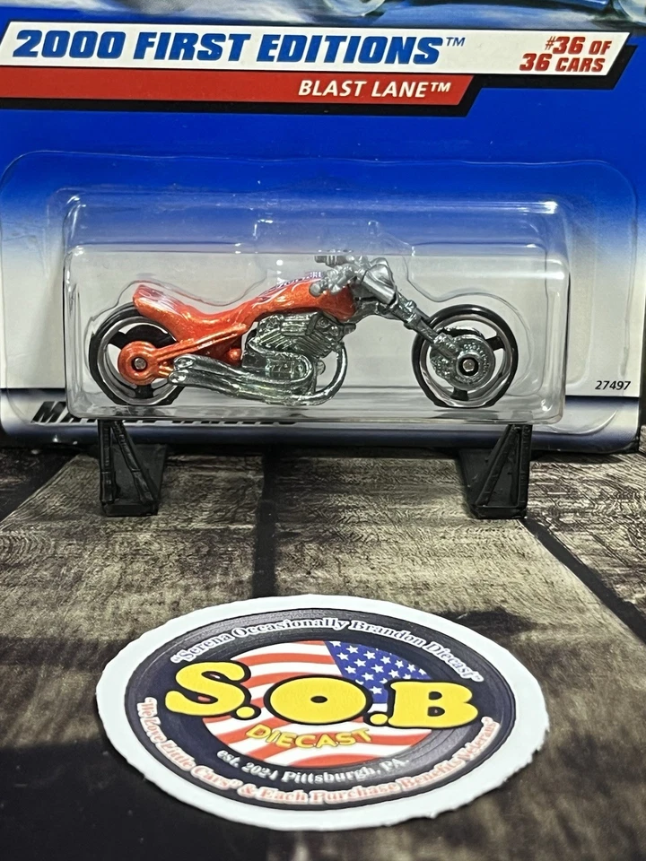 Motocicleta Hot Wheels 2000 Blast Lane naranja diecast sellada usada casi nueva Foto 1 de 4