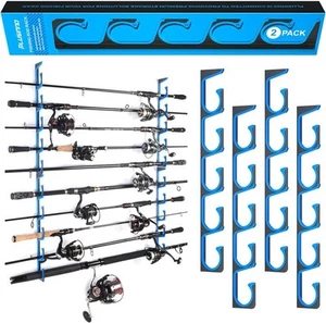 Horizontal Fishing Rod/Pole Holders, Fishing Pole Holders for Garage, Wall - Picture 1 of 8