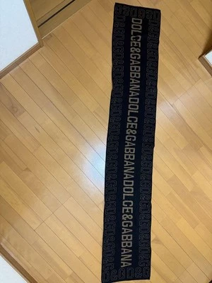 Dolce&Gabbana Hombres Logo Bufanda Lana 100 Negro Elegante Lujo Diseño Italiano Usado Foto 1 de 3