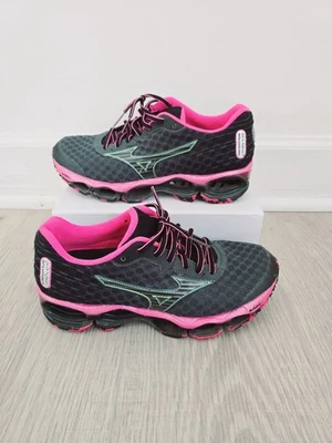 Mizuno Wave Prophecy 4 Negro Rosa Mujer Atlético Correr Caminar Zapatos 8 Foto 1 de 4