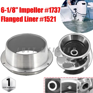 6-1/8" Impeller #1737 + Flanged Liner #1521 For Outboard Jet Medium Series NEW - Picture 1 of 13