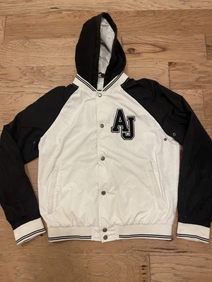 ARMANI JEANS large logo varsity hooded sport bomber jacket Men’s SIZE L - Image 1 of 4