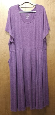Vestido Torrid Súper Suave Talla Grande Talla 5x Púrpura Cómodo Bolsillos Foto 1 de 2