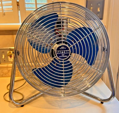 Vintage Patton High Velocity Floor Fan Chrome 3 Speed Model U2-1487 14" USA - Image 1 of 4