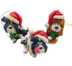 Hund Weihnachtsschmuck Konvolut dumme Gesichter Harz Weihnachtsbaumschmuck hängend - Bild 1 von 14