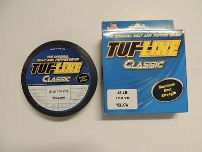 Línea de pesca trenzada clásica Western Filament Tuf-Line 15 lb 100 yardas amarilla Foto 1 de 4