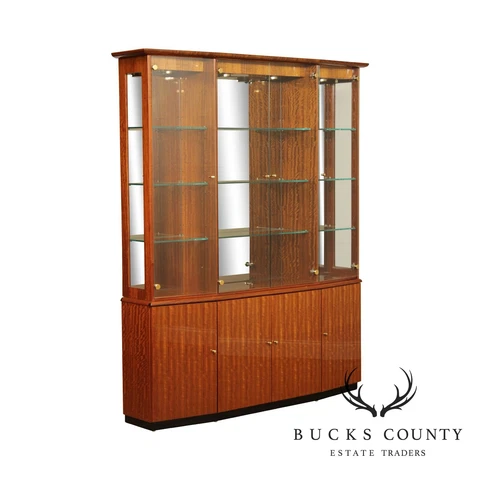 Henredon Modern Art Deco Style Mahogany China Display Cabinet Cover