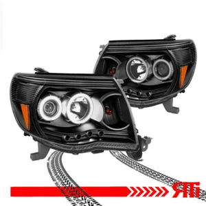 05-11 Toyota Tacoma V2 Dual Halo Projector Headlights Black Housing TRD Sport  - Picture 1 of 4