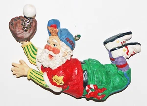CHRISTMAS ORNAMENT BASEBALL SANTA CLAUS SLIDING CATCH SPRING BALL NOEL UNIFORM - Picture 1 of 1
