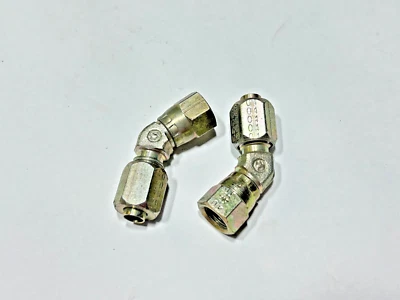 (2) C35356x4 WEATHERHEAD Steel 1/4" Swivel Nut 45 Degree Elbow Assembly Steel - Image 1 of 4