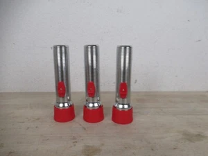 Menge 3 Vintage Ray-O-Vac Taschenlampe Aluminium Rot Kunststoff x2 D Batterie Hergestellt in den USA - Bild 1 von 5