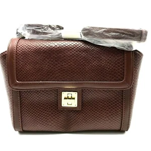 Bolso Bandolera Isaac Mizrahi Bridgehampton Burdeos Cuero Serpiente - ¡NUEVO! - Imagen 1 de 8