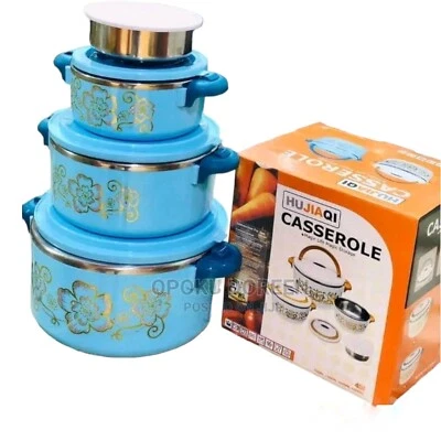4-Piece Plastic Hot Pot Food Warmer/Cooler Serving Dish Set Blue 4L New Foto 1 de 2