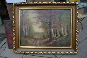 F.J.G. ILLEM (1865 - 1912) Viena Düsseldorf Schäfer en el camino forestal de otoño - Imagen 1 de 12
