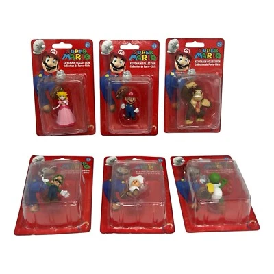 Nintendo Super Mario Llavero Clip Colección Figura Lote De 6 2009 Banpresto Nuevo Foto 1 de 4