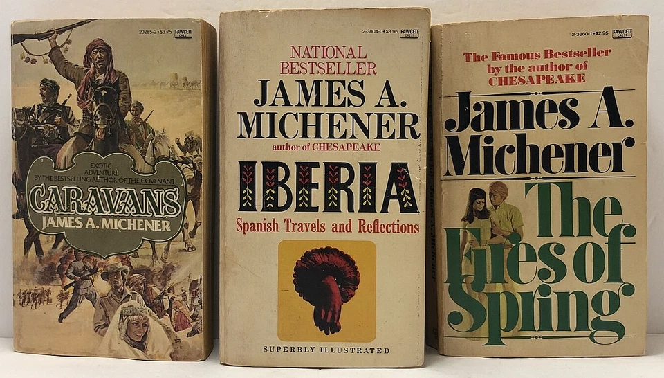 James A. Michener - (3) Vintage Paperbacks - Iberia, Caravans, Fires of Spring - Image 1 of 4