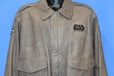 CHAQUETA PILOTO DE CUERO NABOO STAR WARS EPISODIO I FEDERACIÓN STARFIGHTER AÑOS 90 DE COLECCIÓN XL Foto 1 de 4