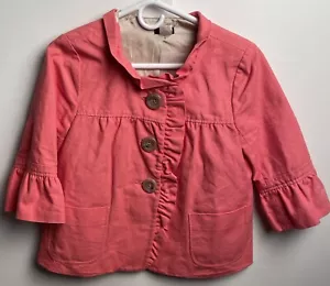 J.Crew Blazer Women’s Refined Canvas Fiona Salmon Pink Size 6 Lined 3 Button - Picture 1 of 9