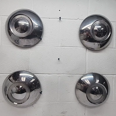 OEM Mopar Set of 4 9 3/4" Dog Dish Hubcap 1956-58 Dodge D100/200 Truck (DD255) - Image 1 of 4