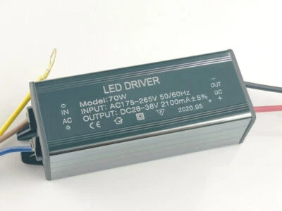 10W/20W/30W/50W/100W Waterproof LED Driver Power Supply IP65 For Floodlight DIY - Image 1 of 4