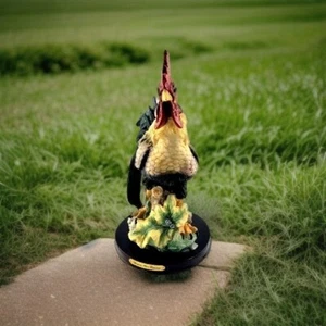 American Farm Collection Decor Rooster Beige/Green/ 10 in Tall - Picture 1 of 6