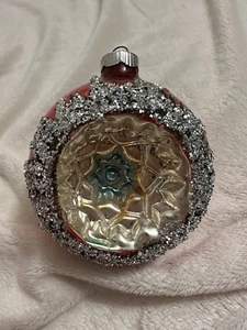  Vintage West Germany Indent Christmas Ornament Red 3” - Picture 1 of 6