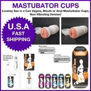 Lovetoy Sex in a Can Masturbator Cups Realistic Pussy, Vagina, Mouth, Anal, Ass - Picture 1 of 21