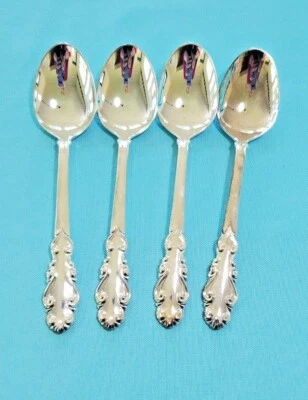 4 flautas antiguas cucharadita plateada por toalla 1980 como patrón de explanada Foto 1 de 4