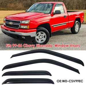 For 99-06 Chevy Silverado Sierra Extended Cab Window Visors Rain Sun Guard Vent - Picture 1 of 12