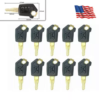 (10) Heavy Equipment Key Set Ignition Keys for CAT Caterpillar New Style 5P8500 - Image 1 of 2