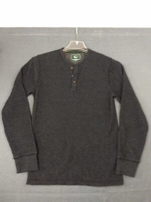 G.H. BASS & CO. Men's Crew Neck Long Sleeve Blue Henley Pullover T-Shirt Size SM - Image 1 of 4