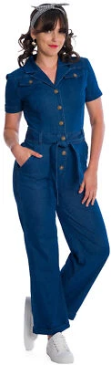 Banned "CADILLAC QUEEN" Denim Jeans Worker BOILERSUIT Jumpsuit OVERALL Plus Size - Bild 1 von 4