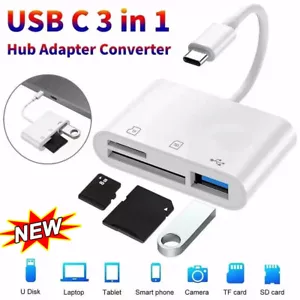 TF/SD Card Adapter Camera Reader Camera Android Type-c For iPhone16 Pro Max Plus - Picture 1 of 8