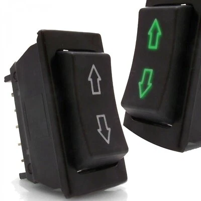 Interruptor basculante de cerradura de puerta de ventana de coche eléctrico de 5 pines 12 V flechas iluminadas LED verdes Foto 1 de 4